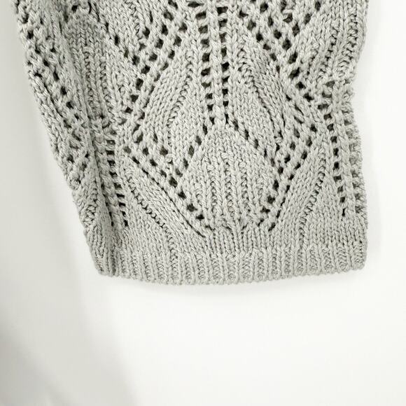 Peace Love World Boheme Open Stitch Novelty Sweater L Minimalist Loungewear Cozy - Picture 5 of 10